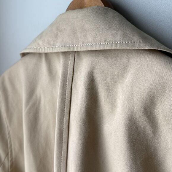 J. Crew Cotton Women's Classic Belted Twill Light Khaki Trench Coat - Picture 8 of 13